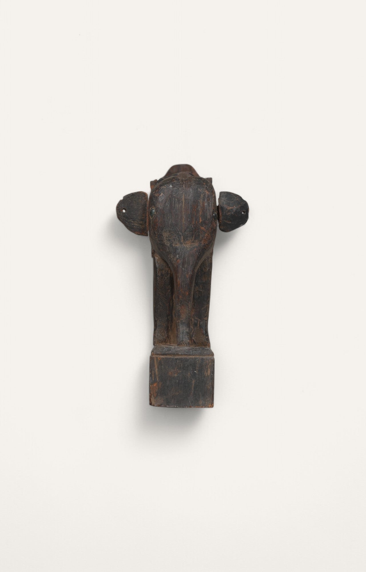 Vintage Wooden Elephant with Inscription Base