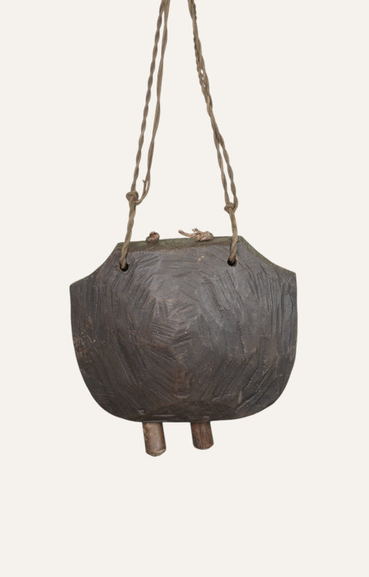 Antique Wooden Cowbell Hanging Wall Décor