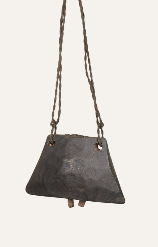 Tapered Triangle Wooden Bell with Rope