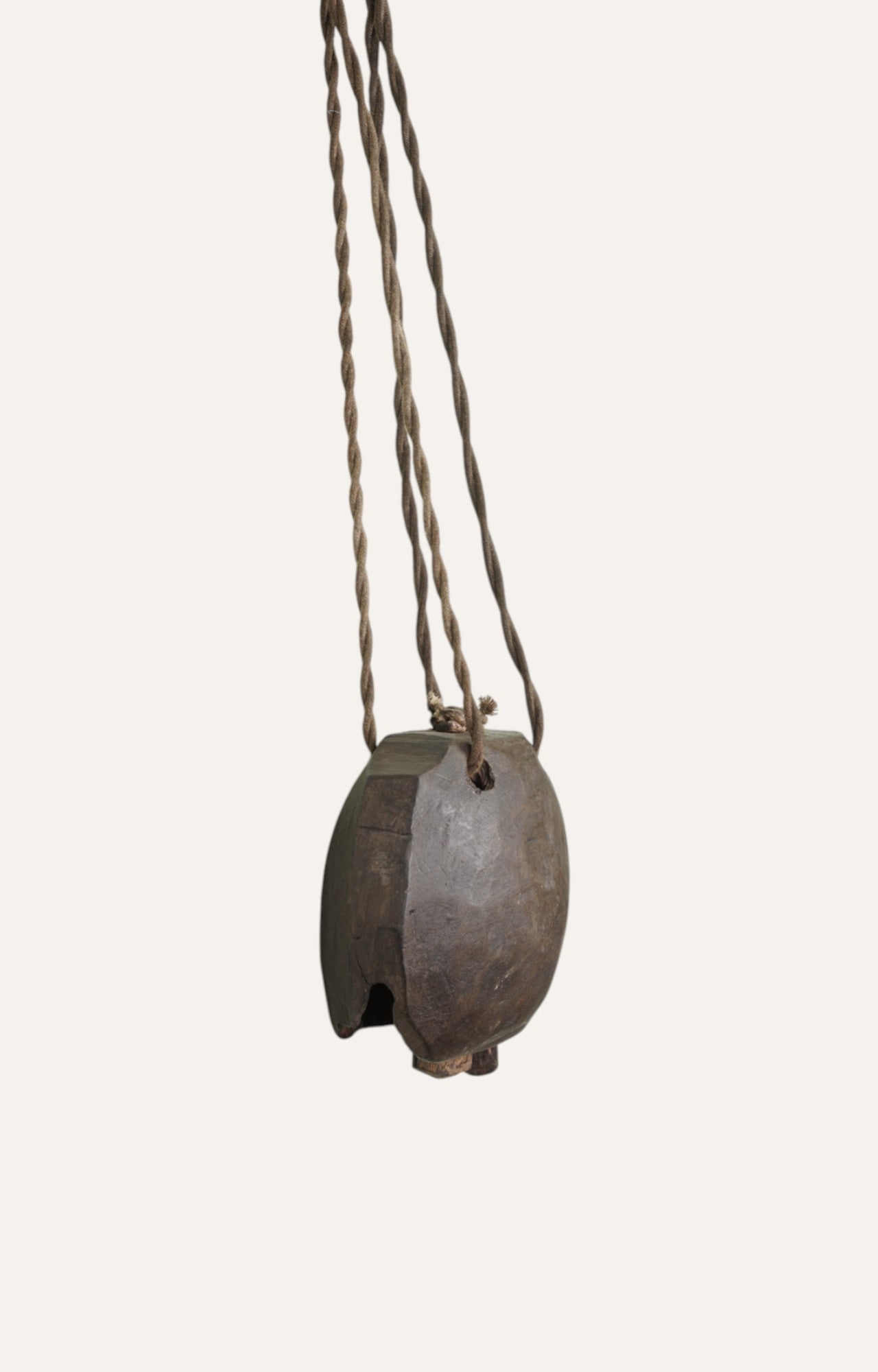 Petite Curved Wooden Bell with Rope