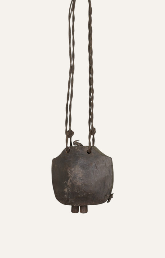 Hand-Carved Wooden Miniature Bell with Rope Handle