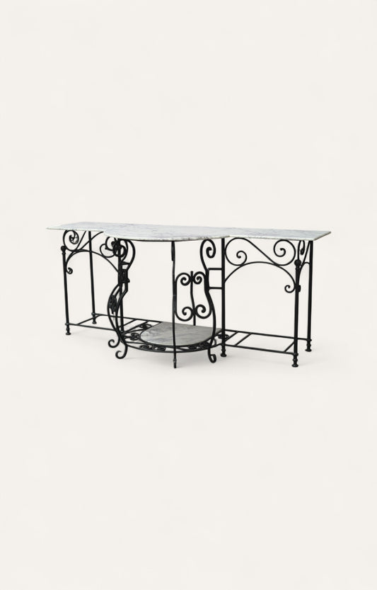 Iron Console Table With Marble Top