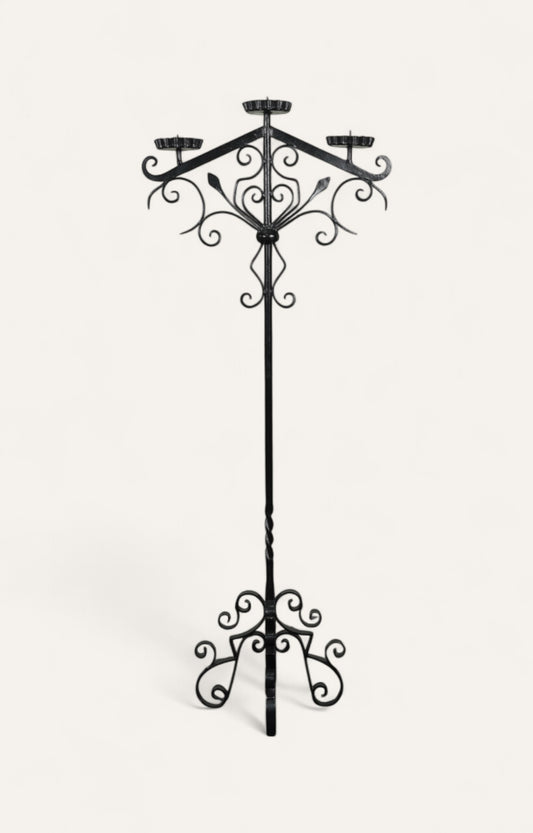 Grand Scrollwork Metal Candelabra