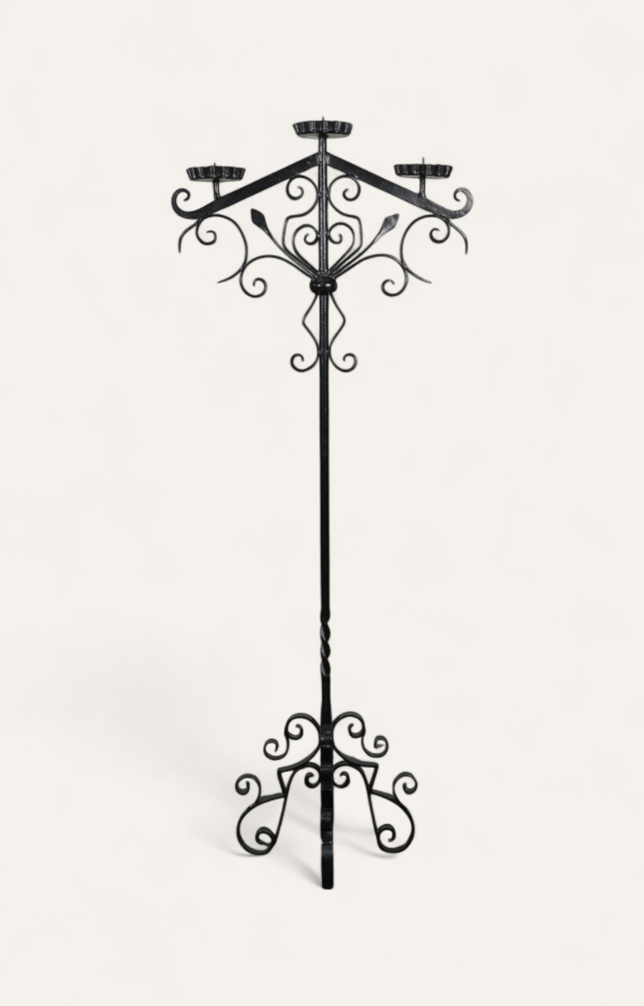 Grand Scrollwork Metal Candelabra