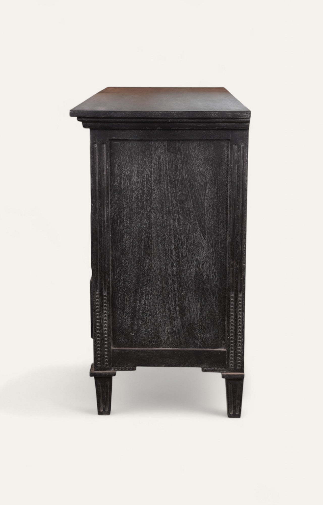 Rustic Black Diamond-Pattern Chest of Drawers