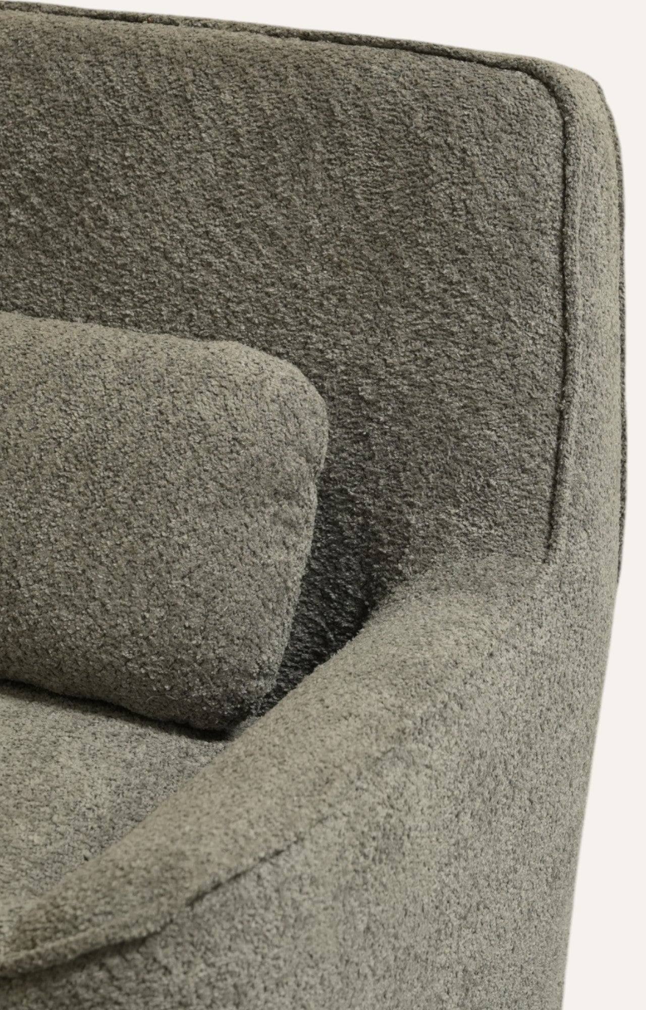 Ashen Bouclé Lounge Chair with Cushion