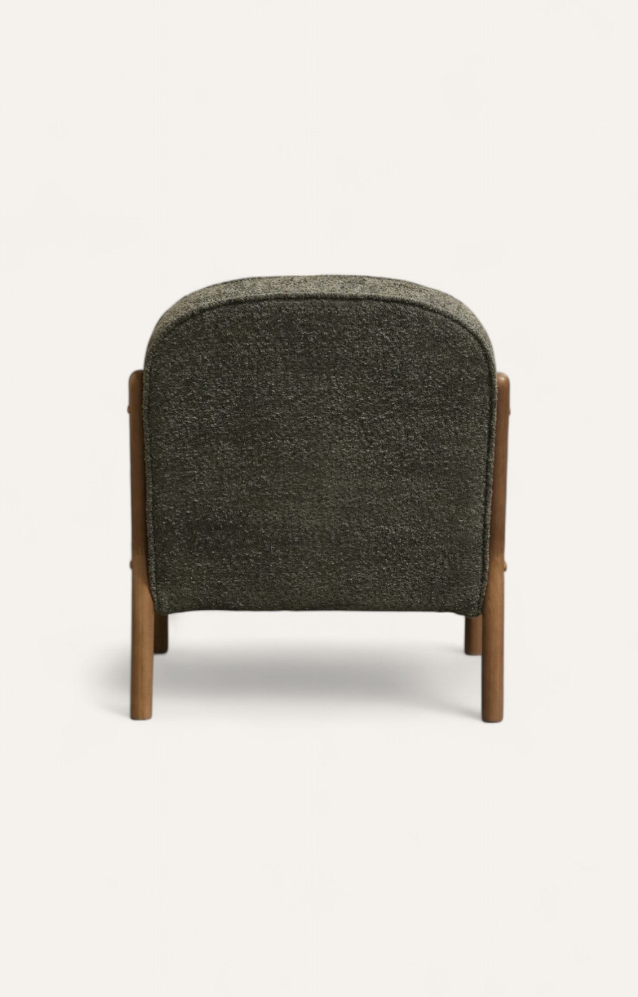 Mid-Century Bouclé Armchair with Wooden Frame