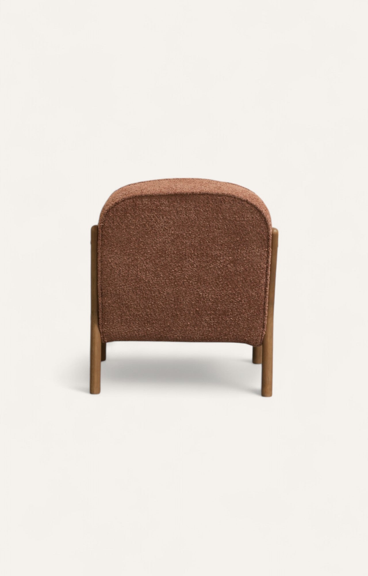 Mid-Century Bouclé Armchair in Rose Brown