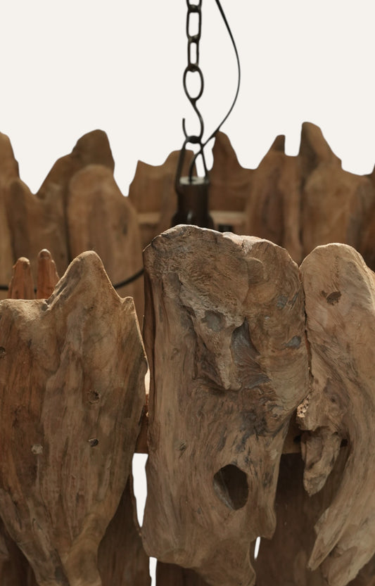 Teak Driftwood Chandelier Lamp