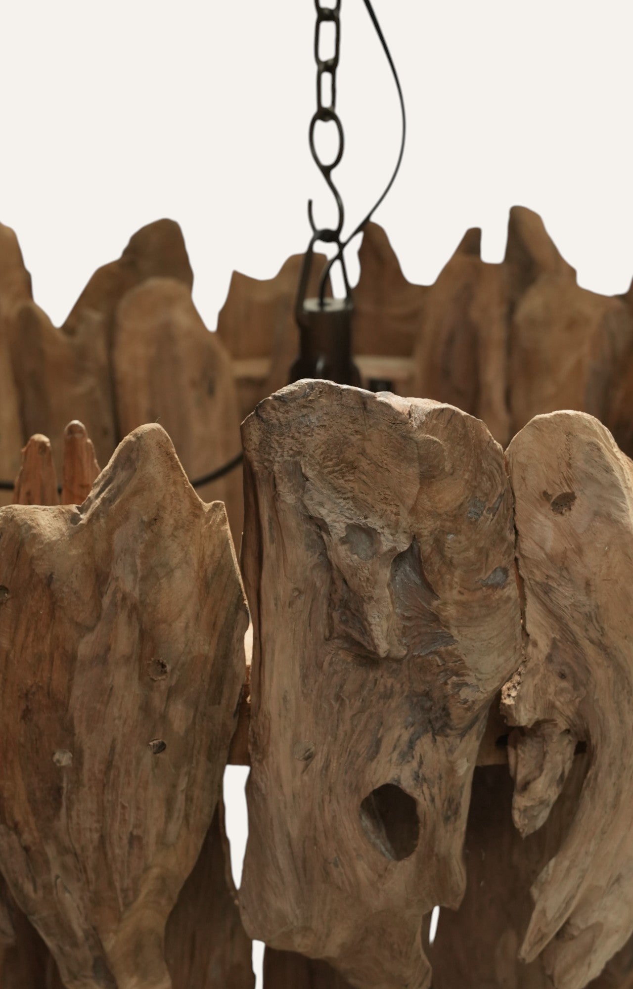 Teak Driftwood Chandelier Lamp