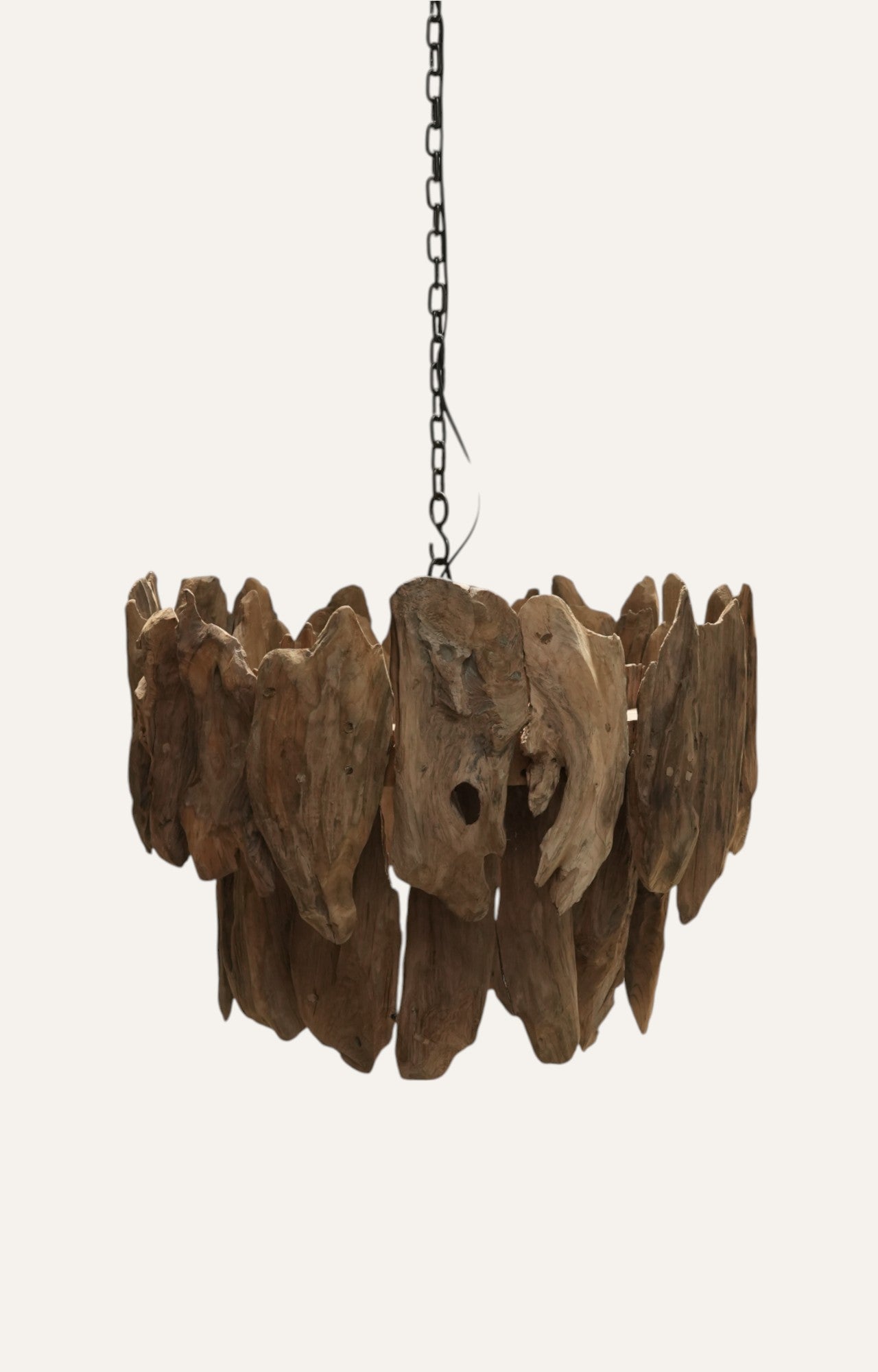  Rustic chandelier made from reclaimed teak wood and iron