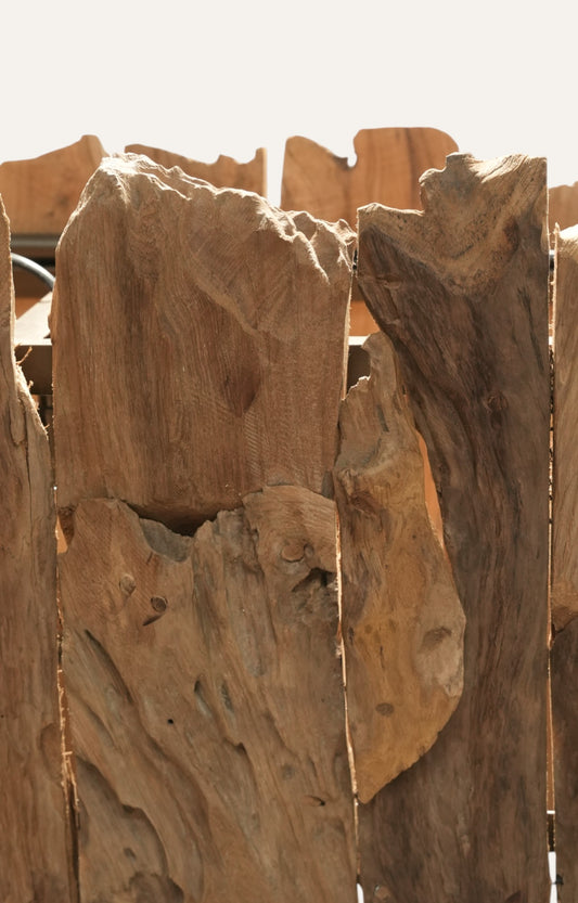 Horizontal Driftwood Chandelier in Reclaimed Teak
