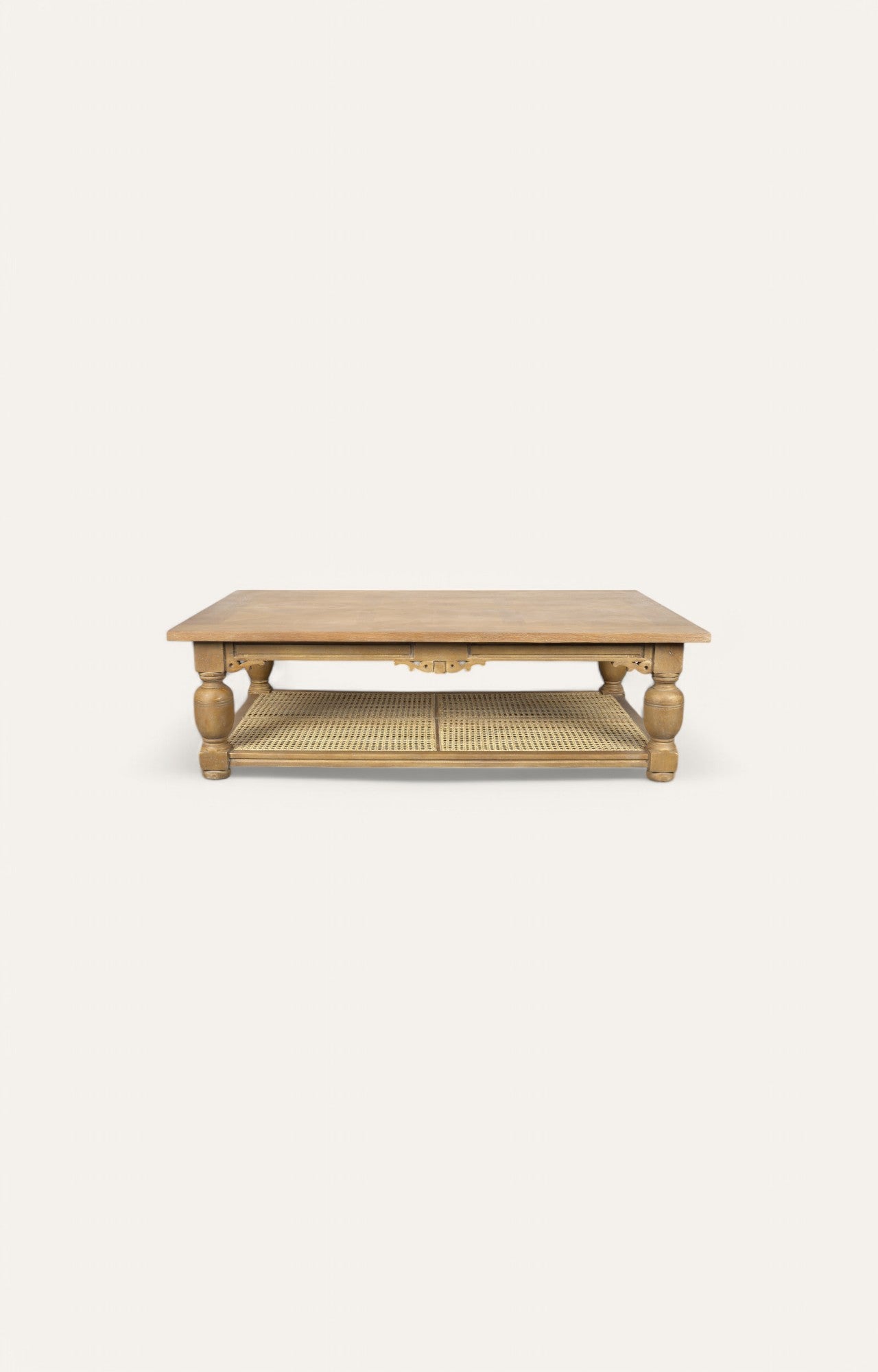 Geometric top Coffee Table with Cane Base