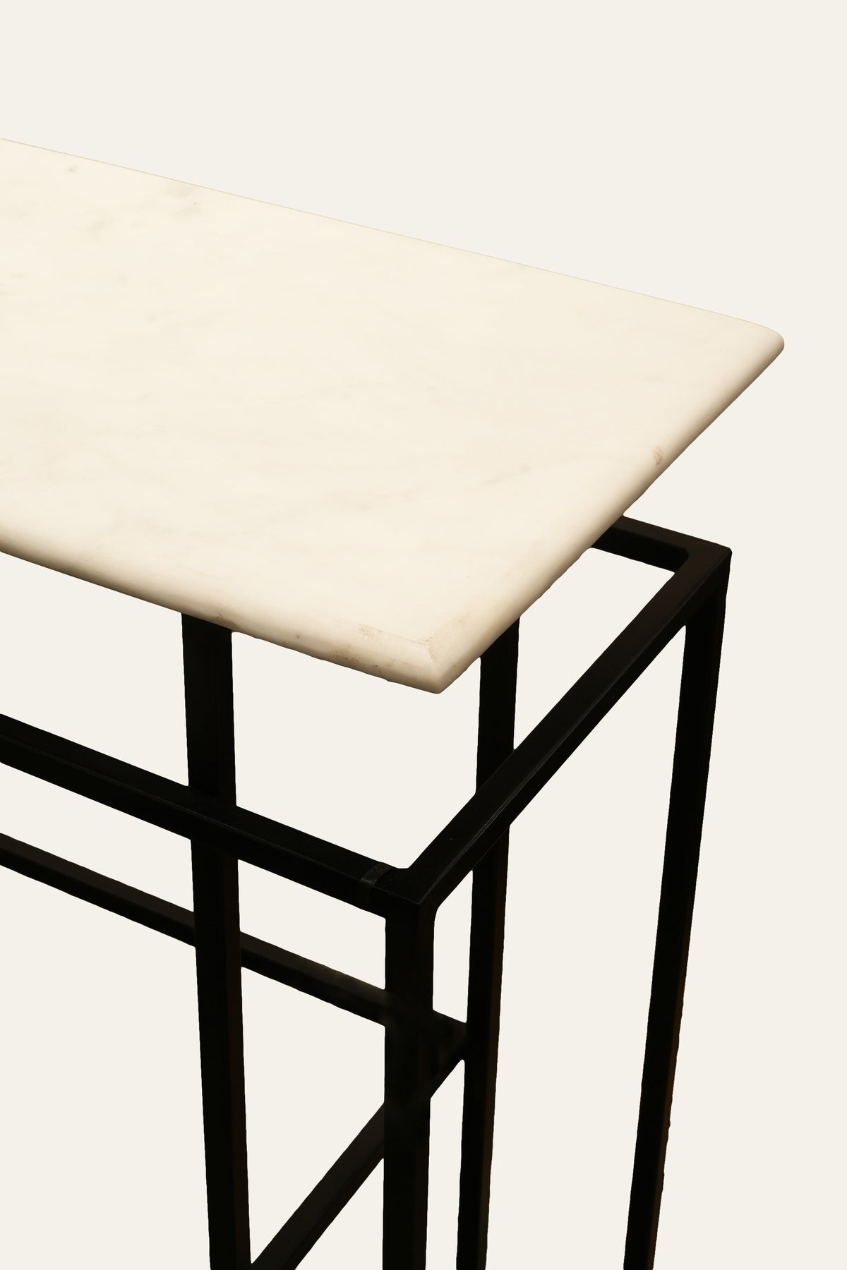 Modern Console Table with Marble Top & Iron Base – Samurai Exports