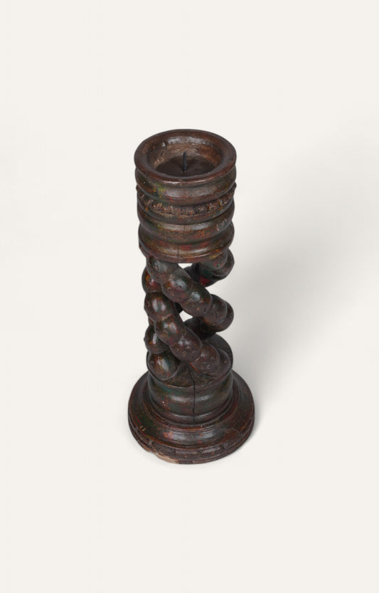 Twist wood Table Candle Stand