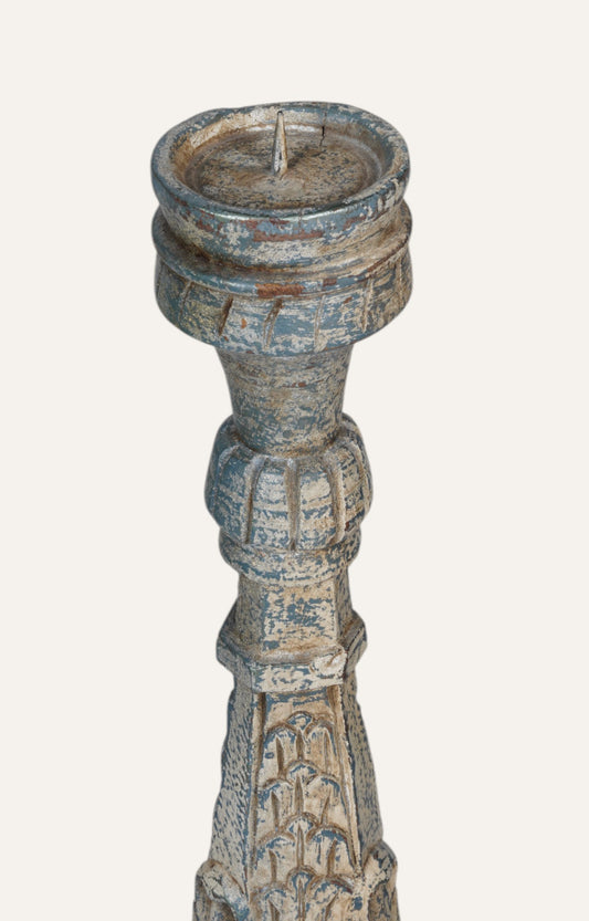 Antique Acanthus Crest Floor Candle Stand