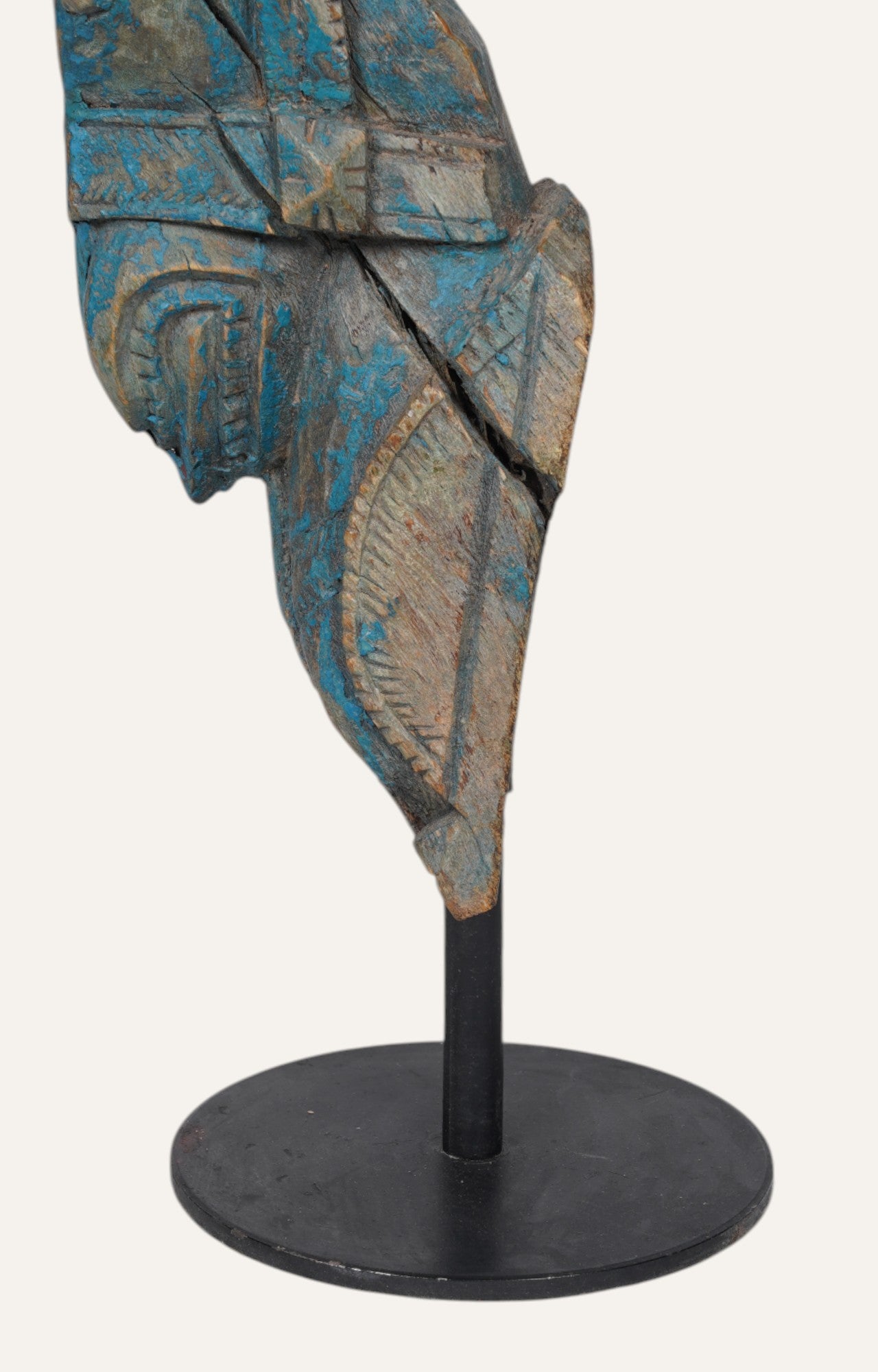 Painted Horse Head on Iron Base