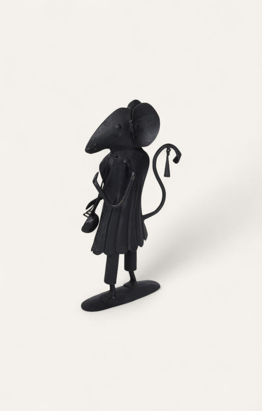 Dapper Mouse: Metal Figurine with Satchel
