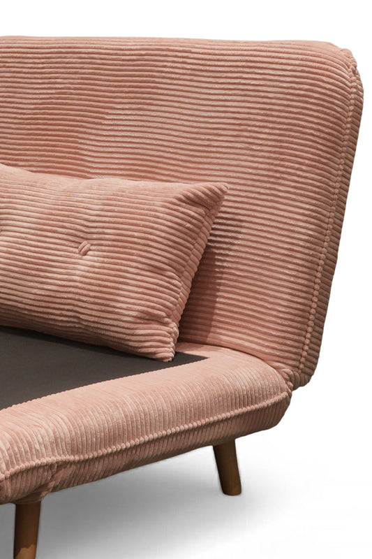 Jordan Corduroy Foldable Sofa with Wodden Legs