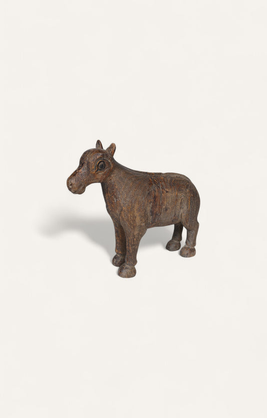 Teak Horse (or Giraffe) Figurine in Standing Posture