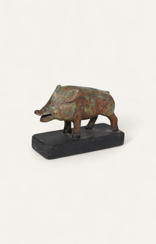 Hand-carved Indian Pig Figurine