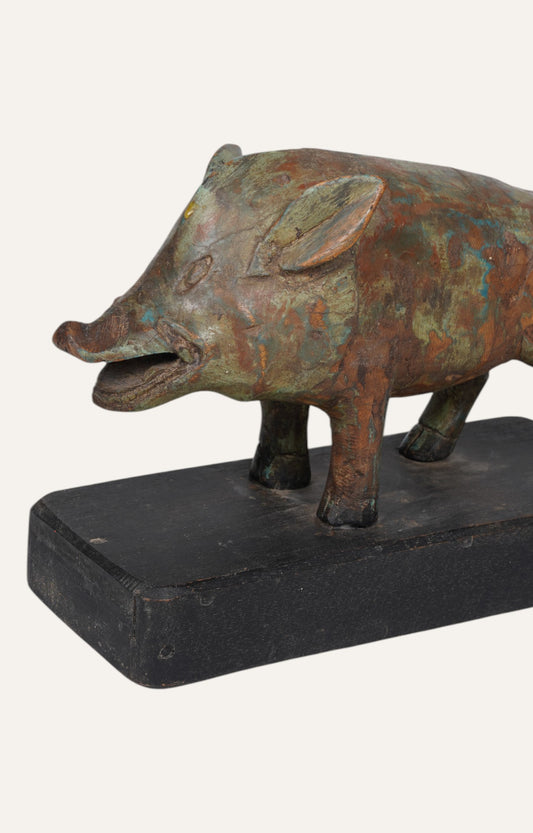 Hand-carved Indian Pig Figurine