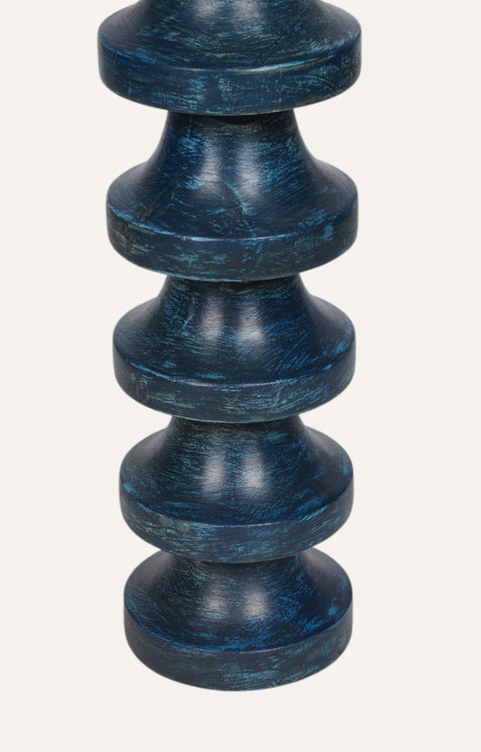 Stacked Disc Mango Wood Candle Stand