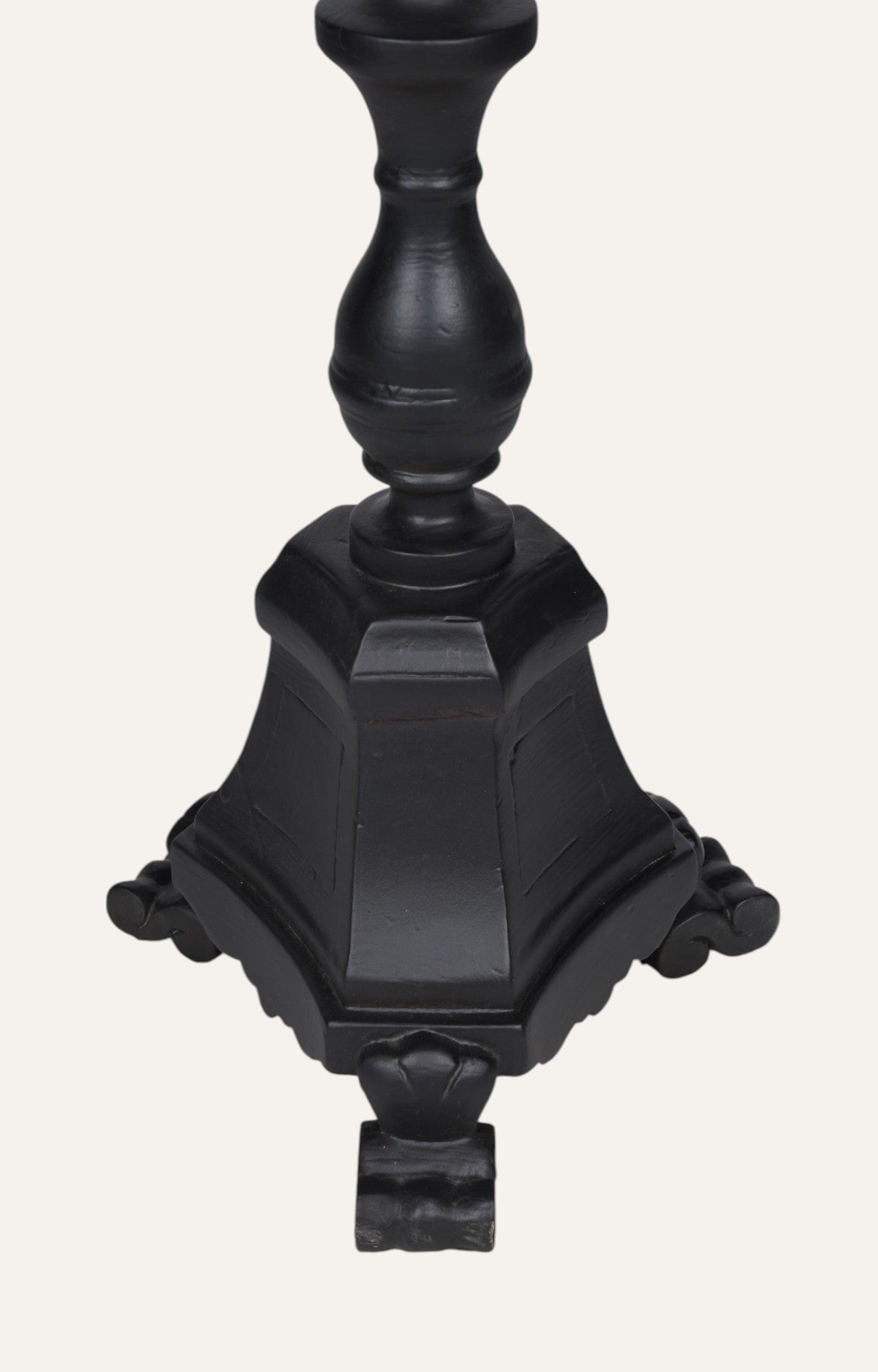 Classic Ebony Crowned Column Candle Stand
