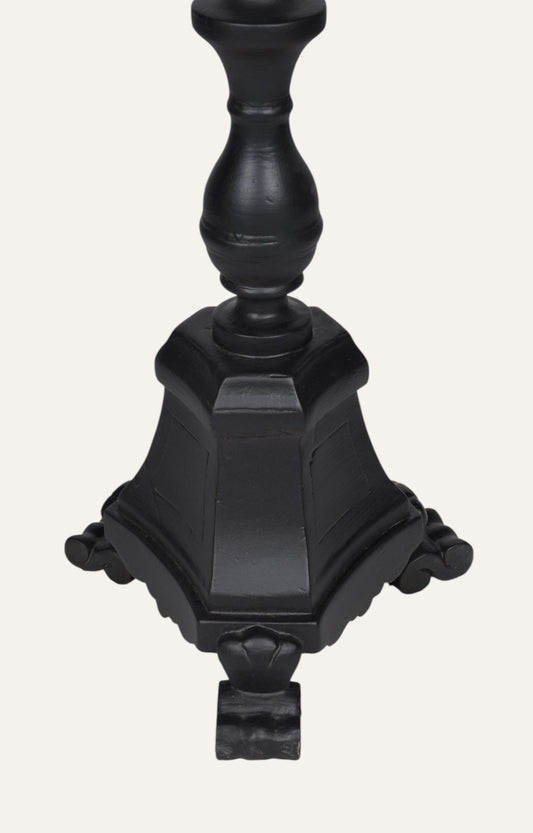 Classic Ebony Crowned Column Candle Stand