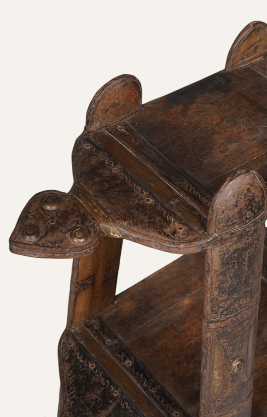 Vintage Three-Tier Tribal Shelf in Teak