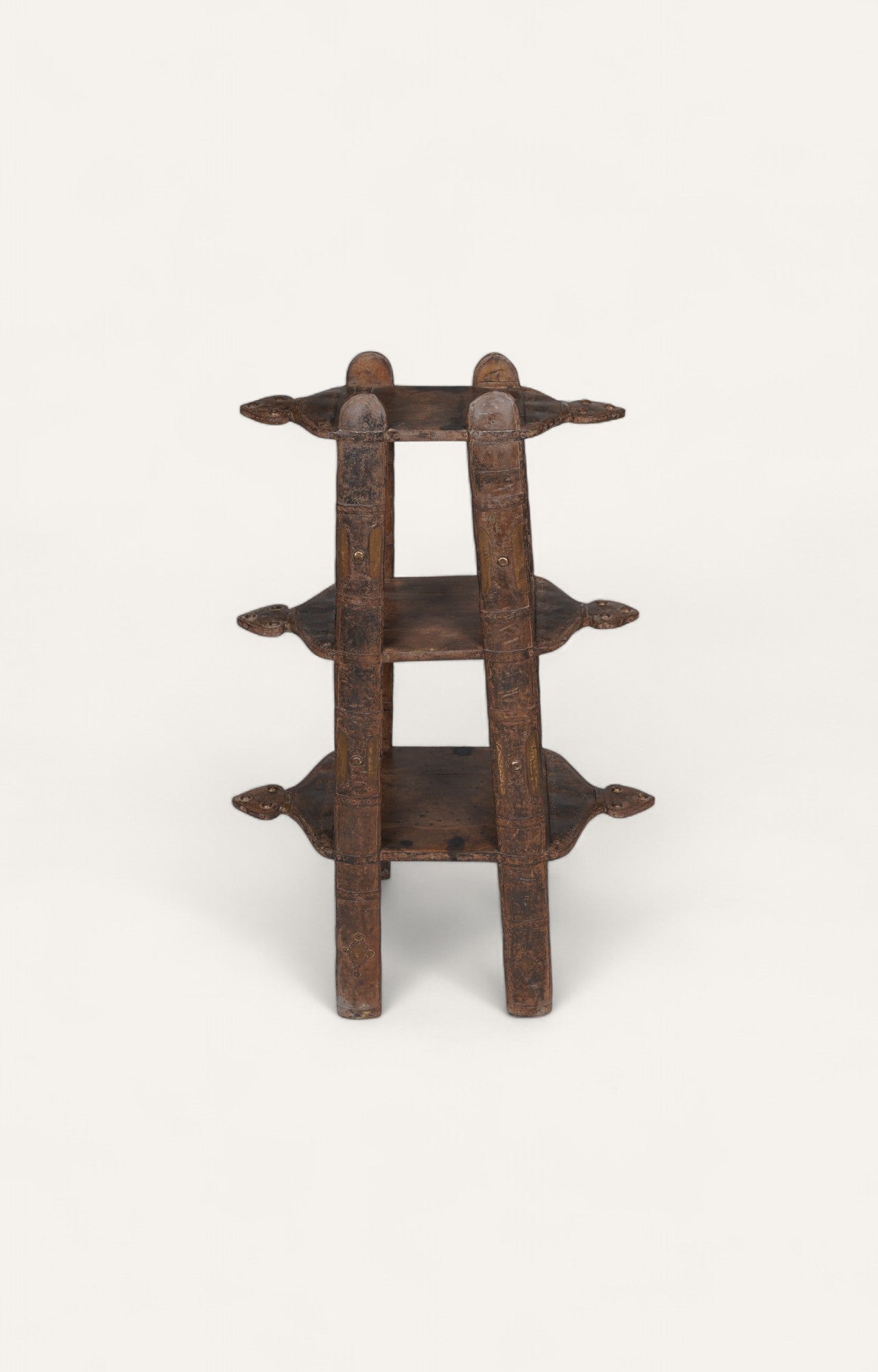 Vintage Three-Tier Tribal Shelf in Teak
