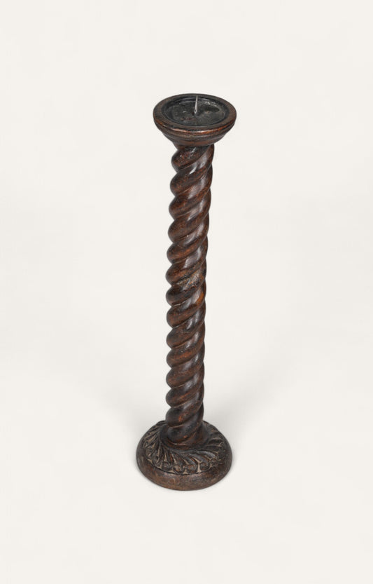 Rust Helix Classic Wooden Candle Stand
