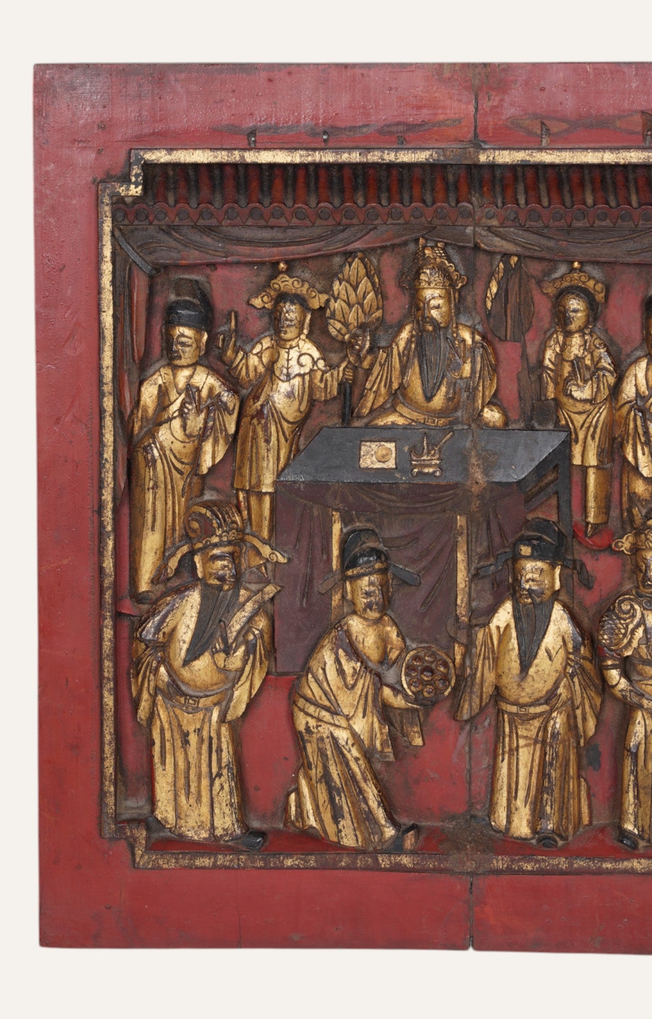 Chinese Court Scene Wall Art Relief