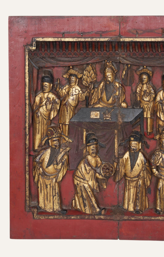 Chinese Court Scene Wall Art Relief