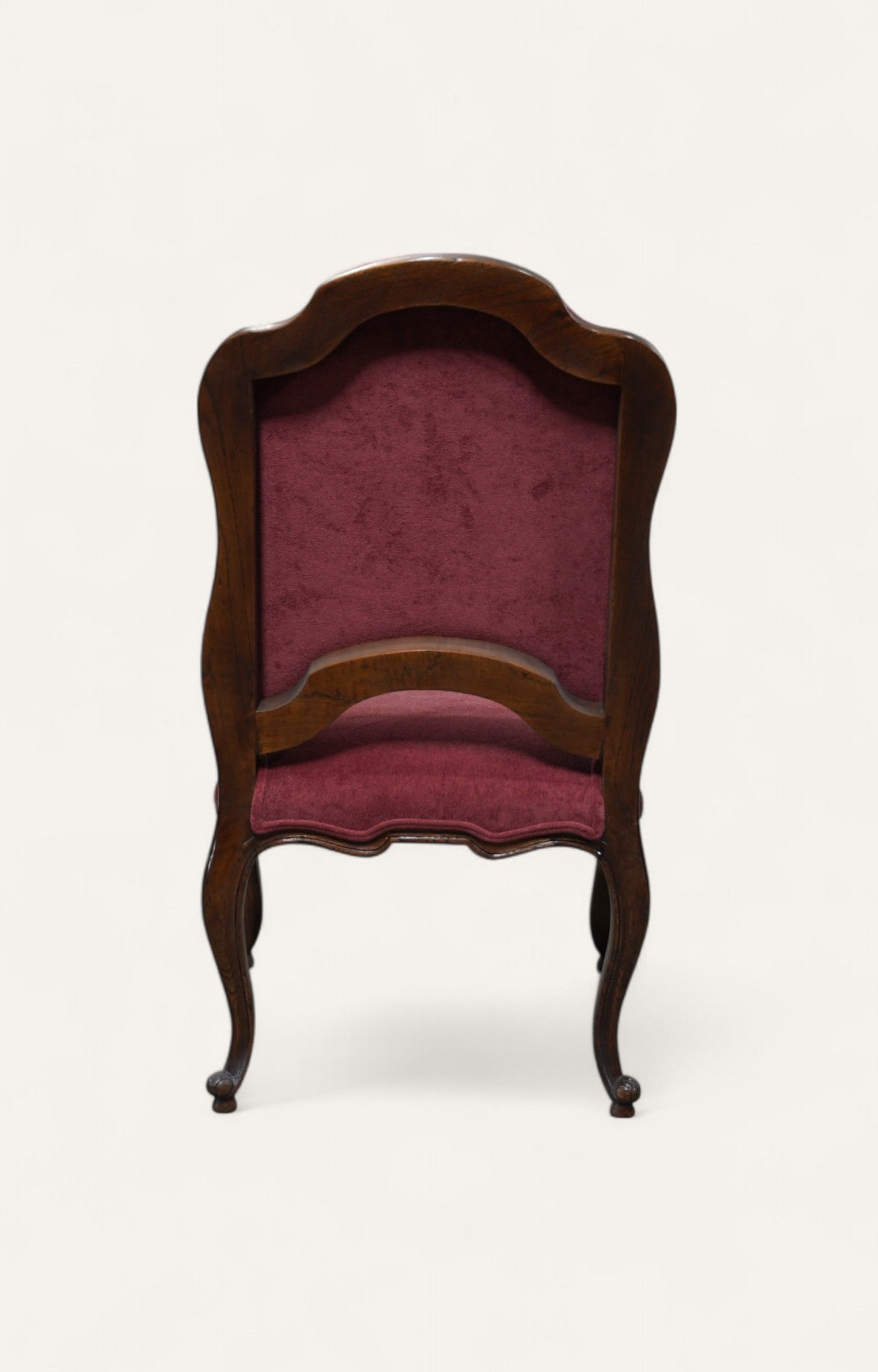 Velvet Scroll back Dining Chair in Acacia Wood