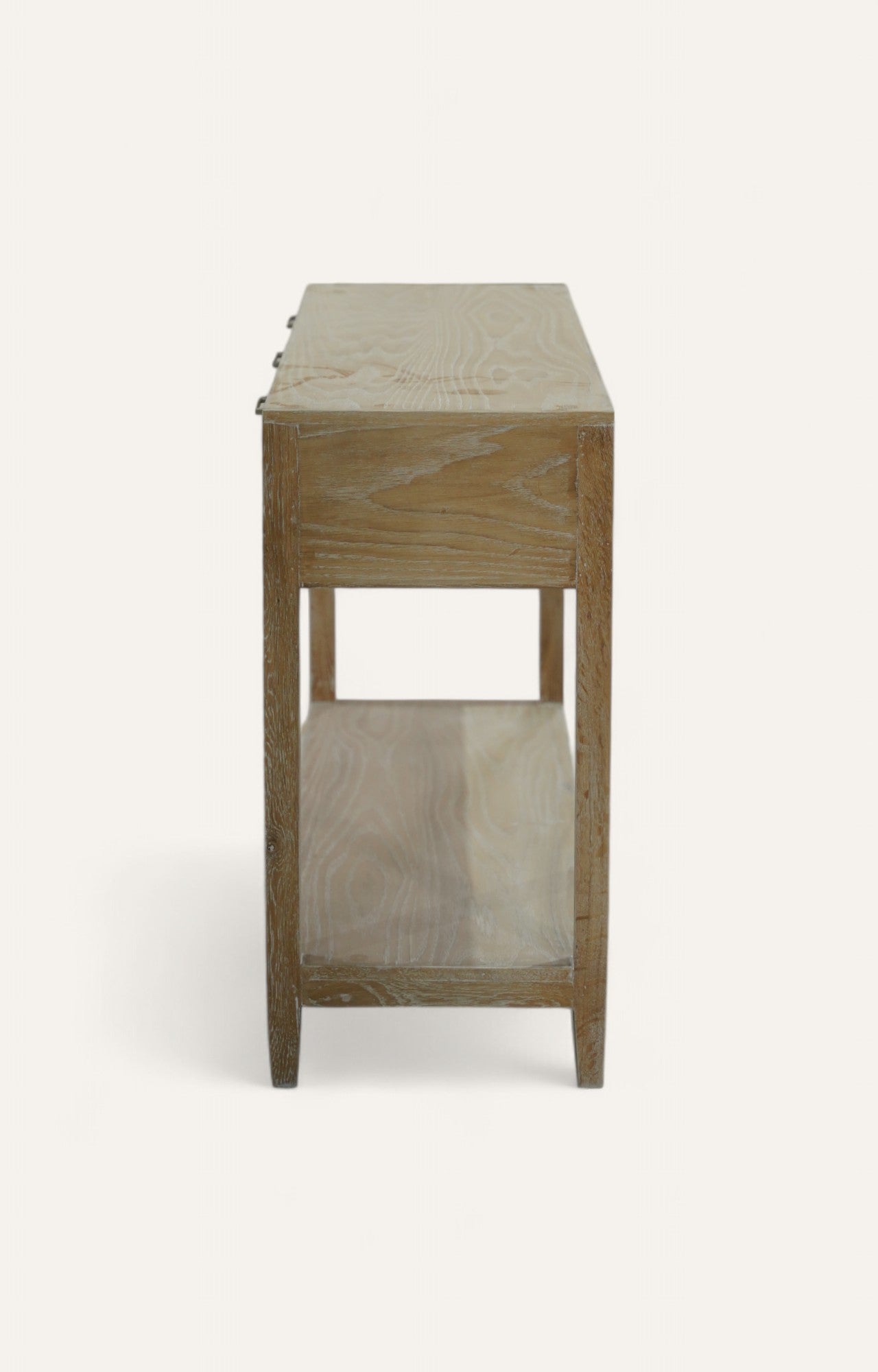 Oak & Cane Console Table with Shelf