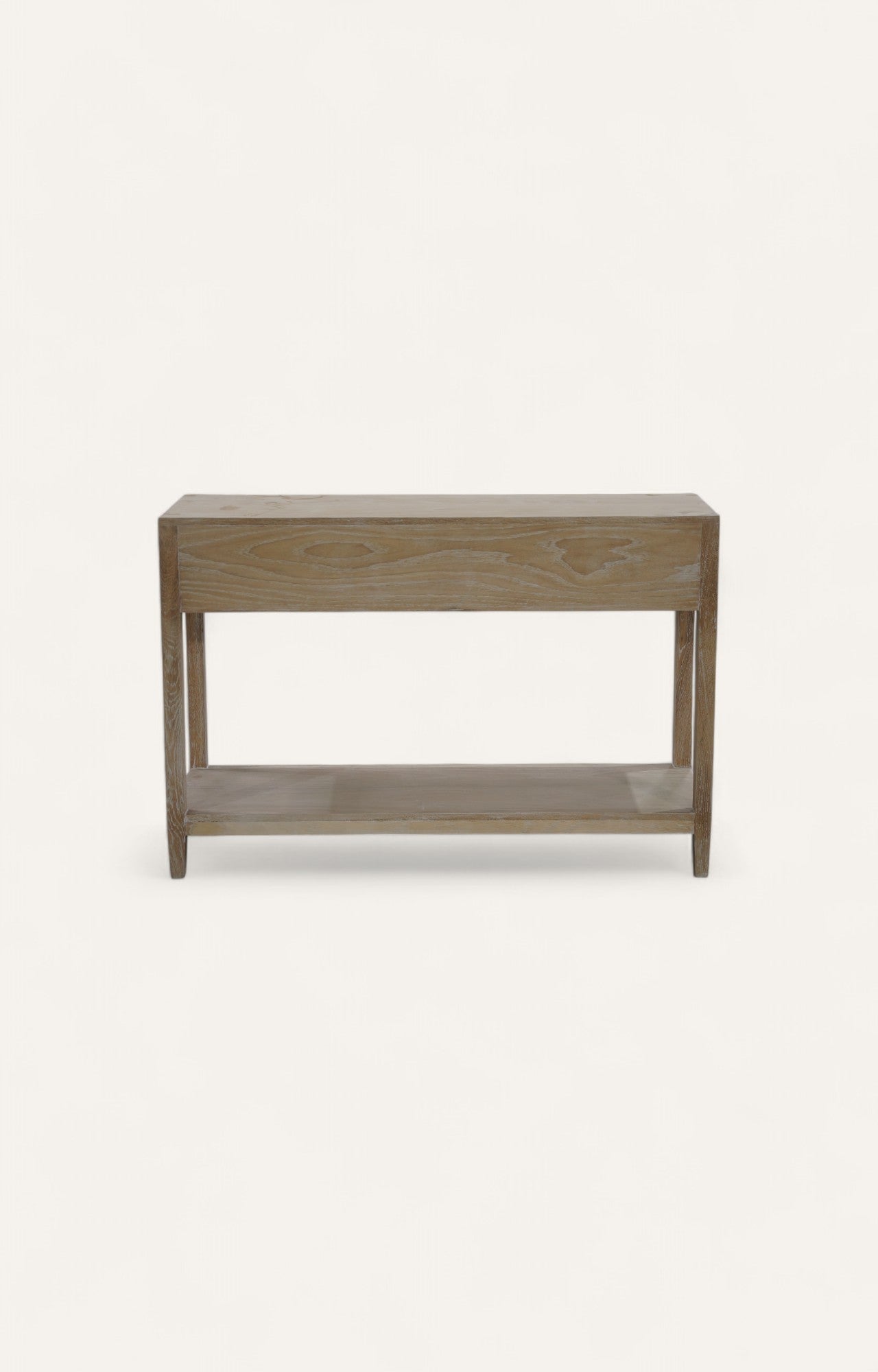 Oak & Cane Console Table with Shelf