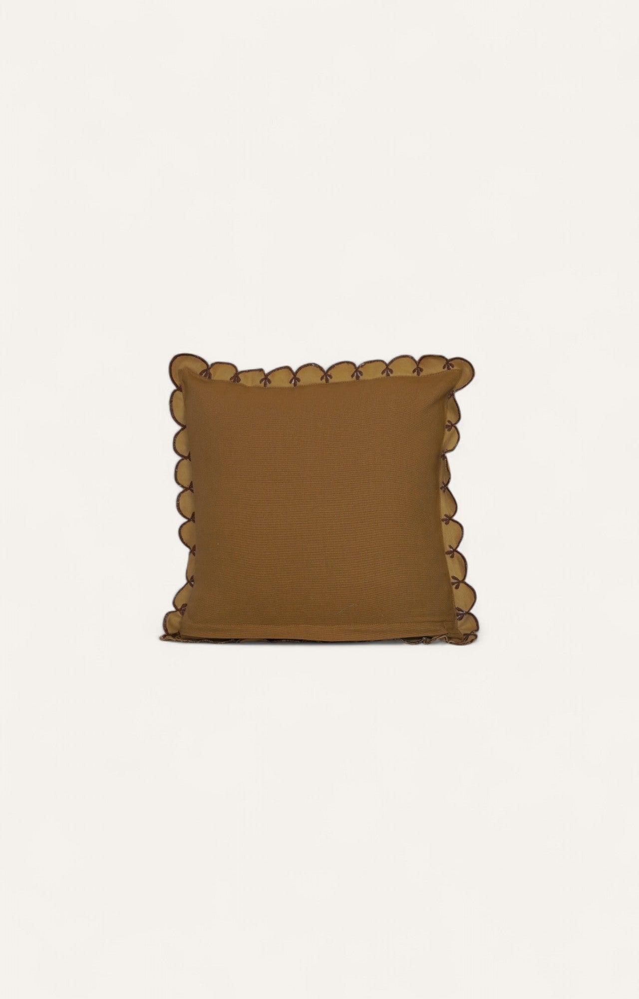 Ochre Velvet Scallop Cushion Cover
