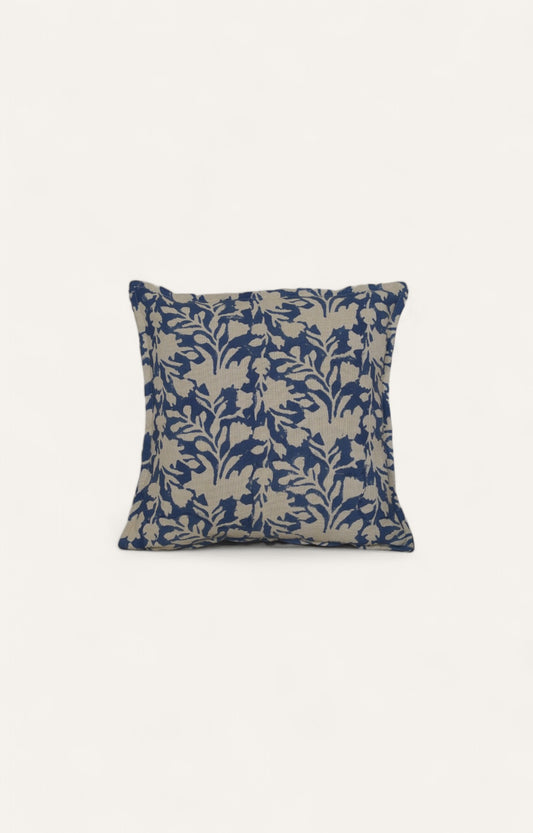 Indigo Leaf Cotton Cushion Cover