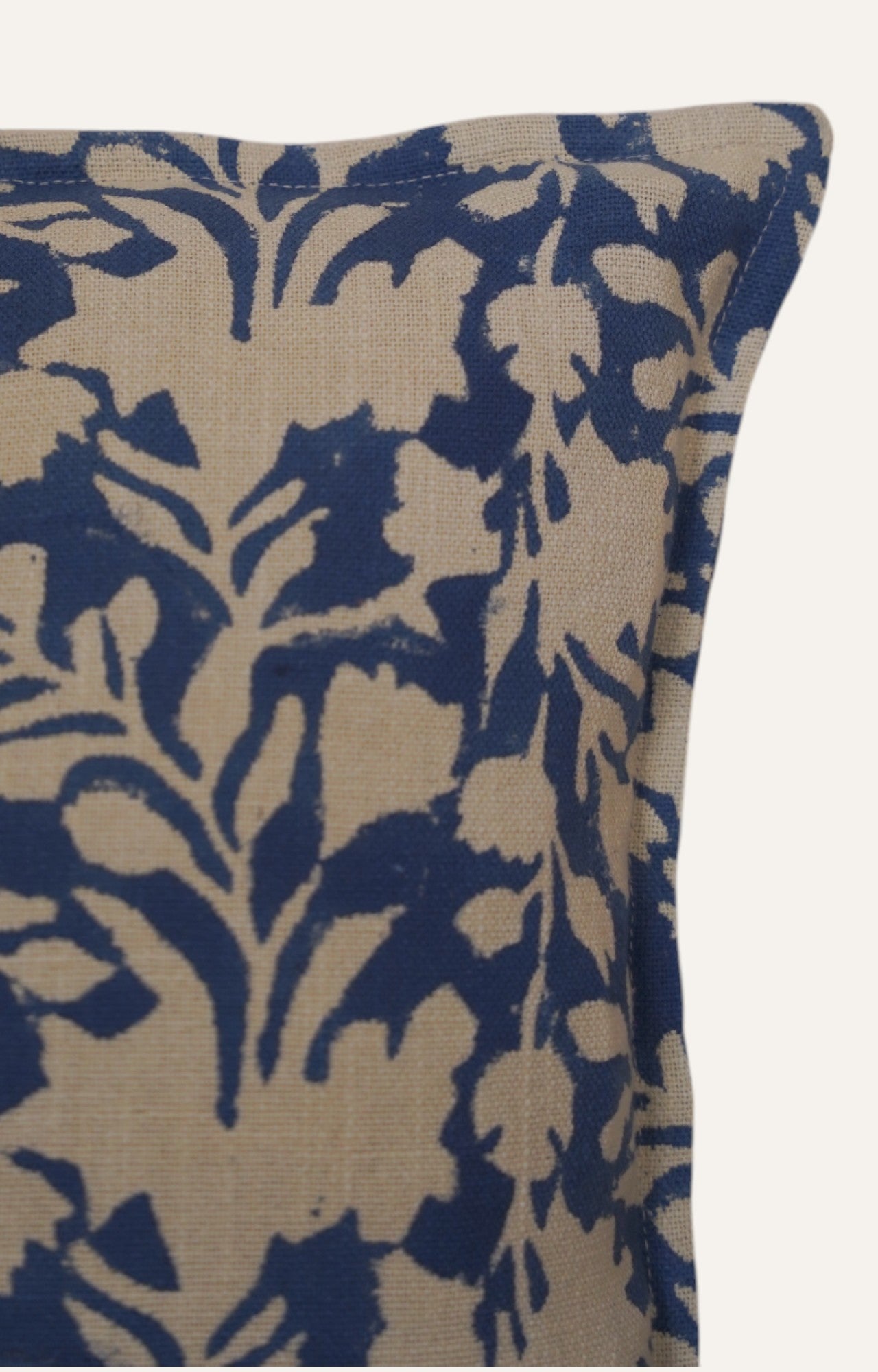 Indigo Leaf Cotton Cushion Cover