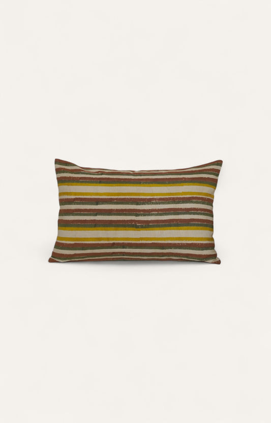 Earth Stripe Cotton Cushion Cover