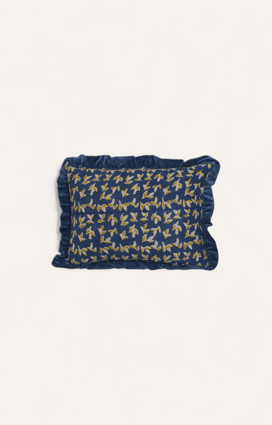 Midnight Birdsong Ruffle Cushion Cover