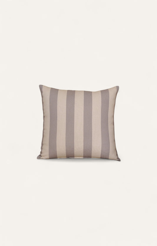Mocha Stripe Cotton Cushion Cover