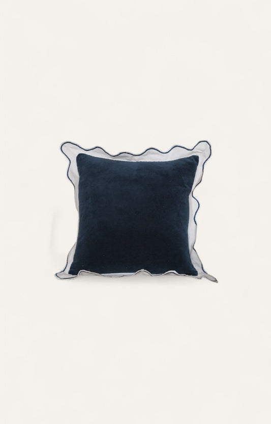 Midnight Velvet Frill Cushion Cover