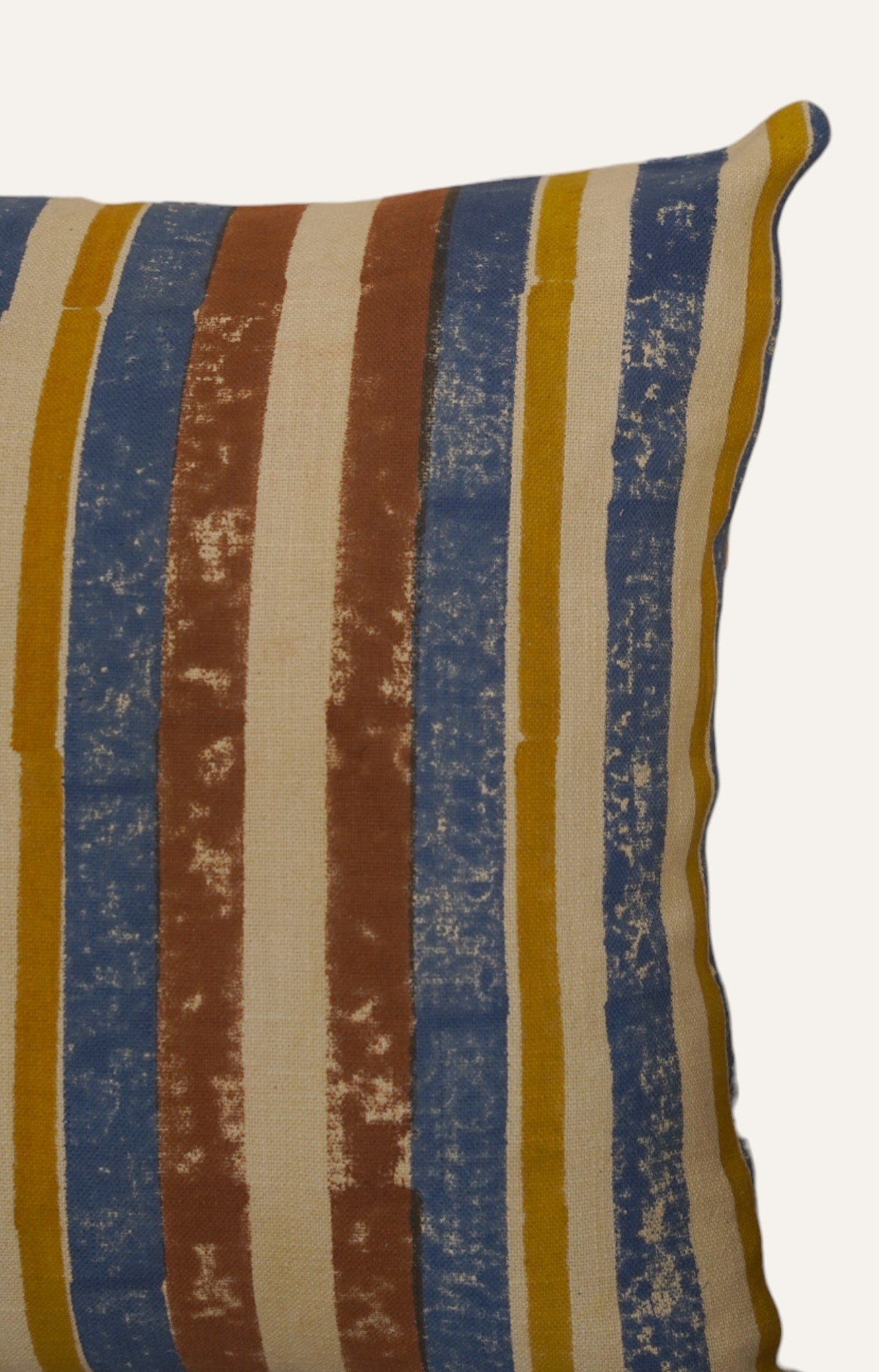 Earth-Tone Stripe Kantha Cushion Cover