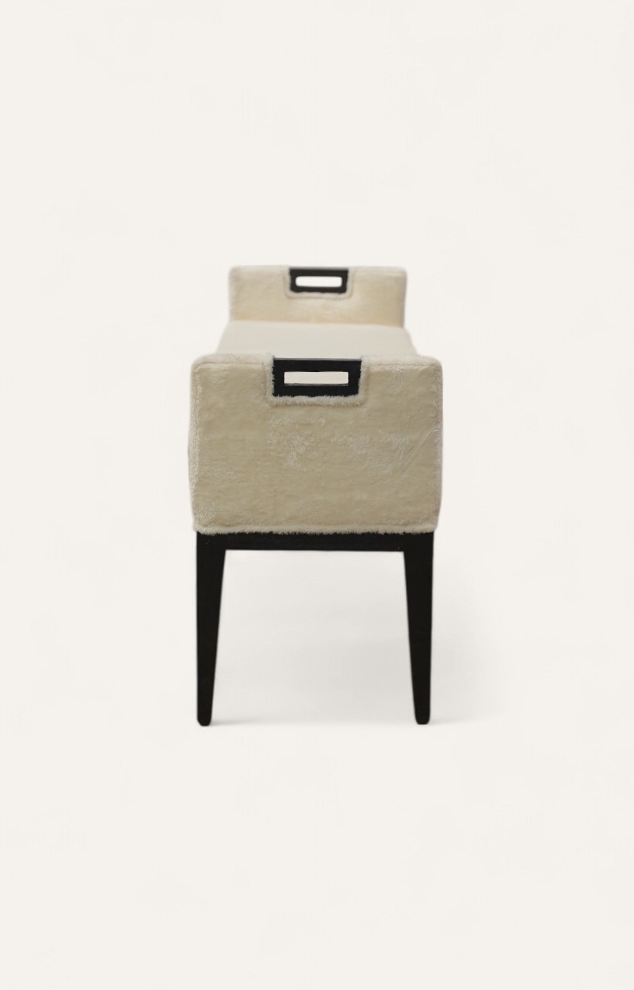 Contemporary Bouclé Bench with Cut-Out Handles