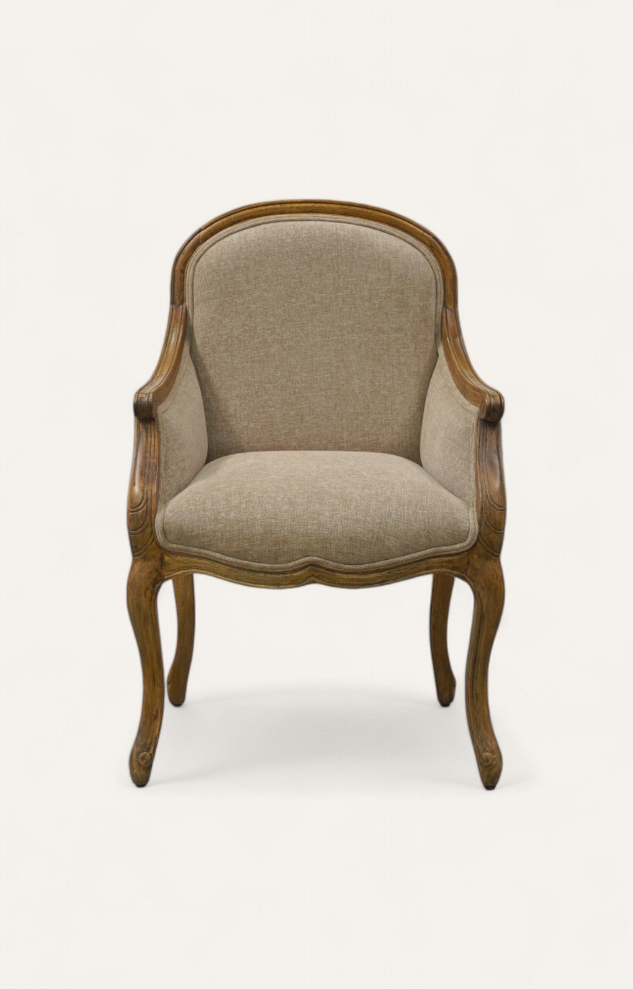 Classic French-Style Wooden Armchair
