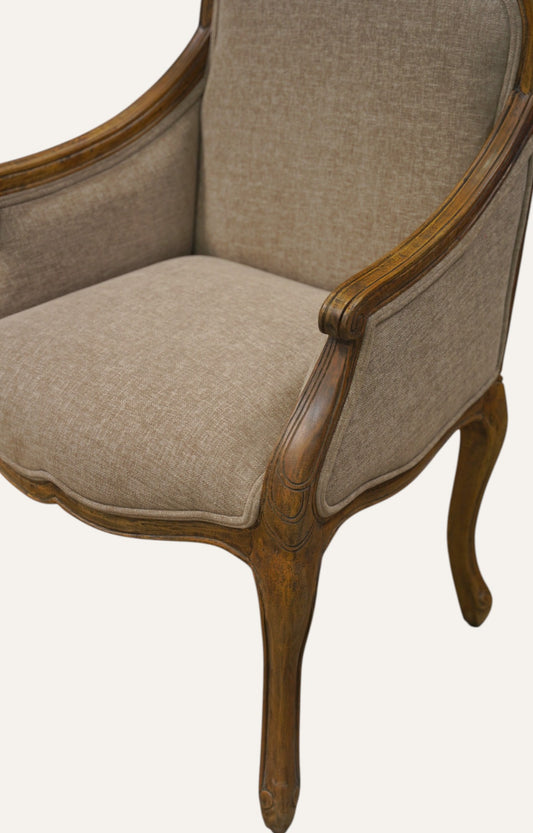 Classic French-Style Wooden Armchair