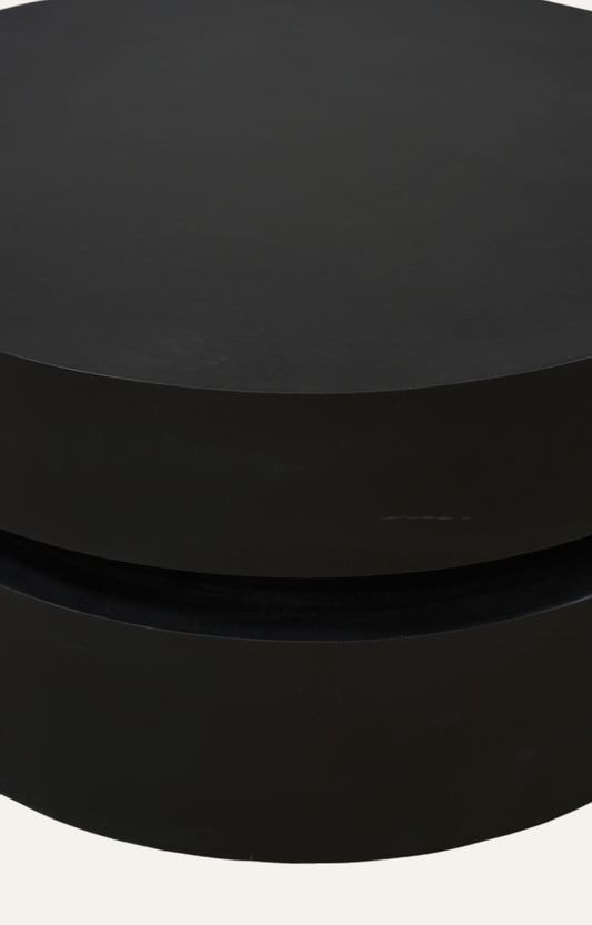 Two-Tier Disc Coffee Table in Black Oak Veneer