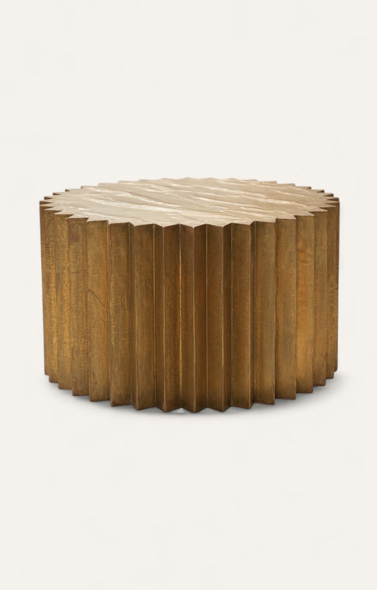 Brass-Topped Mango Wood Coffee Table